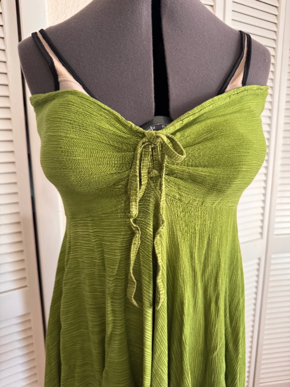 "Lost Island" strapless 100% cotton summer sun dress bright green L/XL